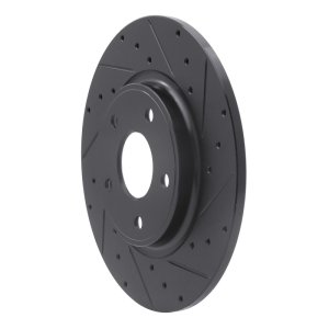 Chrysler Town & Country Brake Rotor (1) - Rear Right - R1 Concepts - Drilled & Slotted - Black - `12-`20